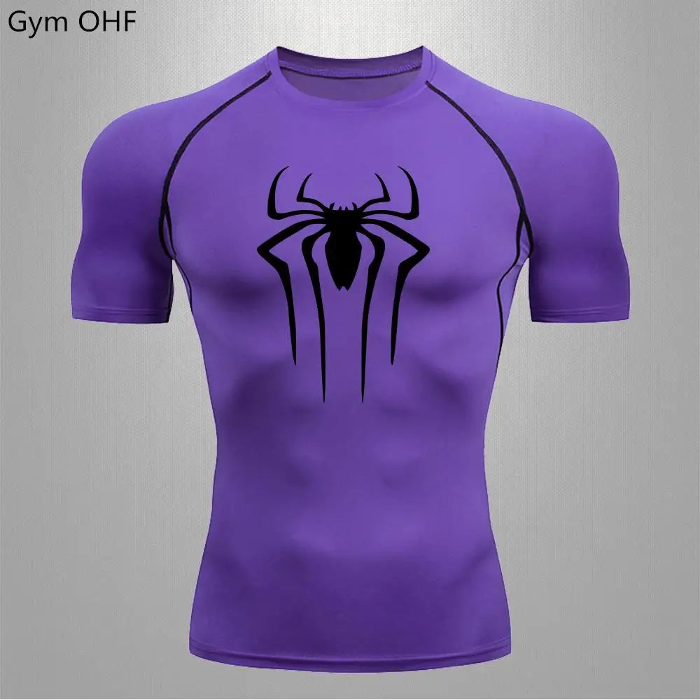 Camiseta Compressão Masculina Spider — Performance e Visual Único