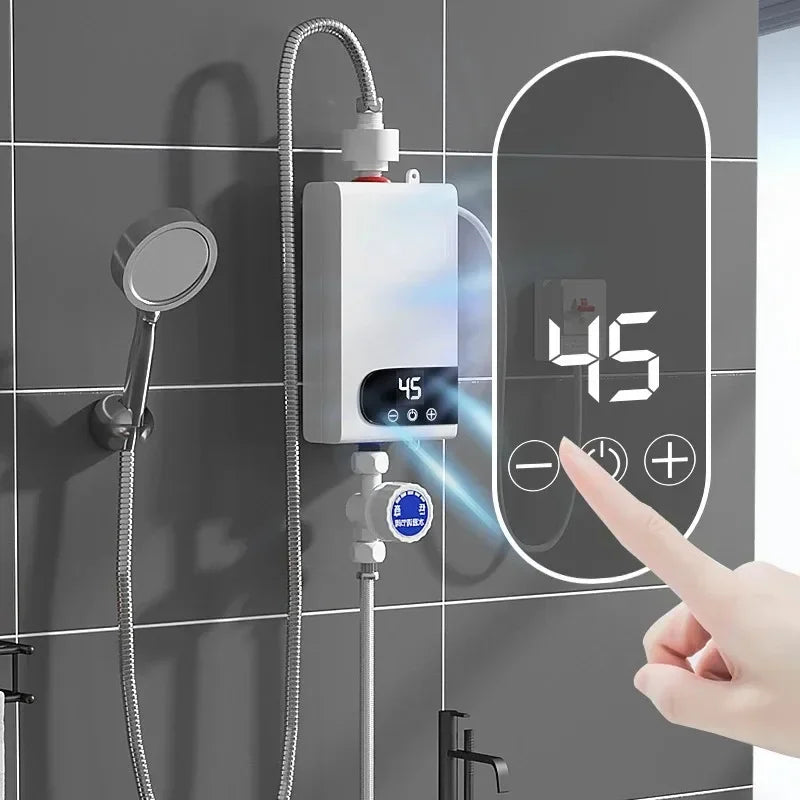 5500W Aquecedor de Água Mais Recente Aquecedor de Água Instantâneo Sem Reservatório Torneira Instantânea para Cozinha Quente Torneira Guindaste LED Digital