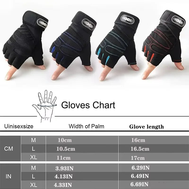 Luvas de Academia Masculinas Femininas Fitness Levantamento de Peso Luvas com Munhequeira Musculação Treino Esportes Ciclismo Luva à Prova de Choque
