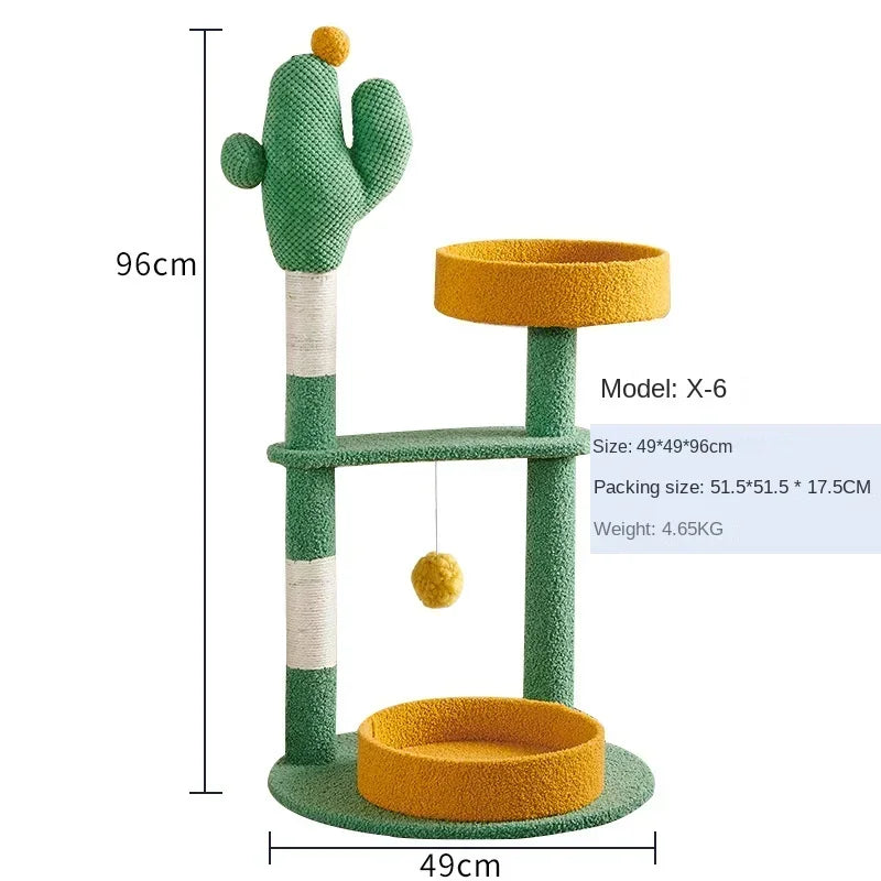 Pet colored cat climbing frame, cat nest, cat tree integrated villa grabbing board, large cat jumping platform shelf toy