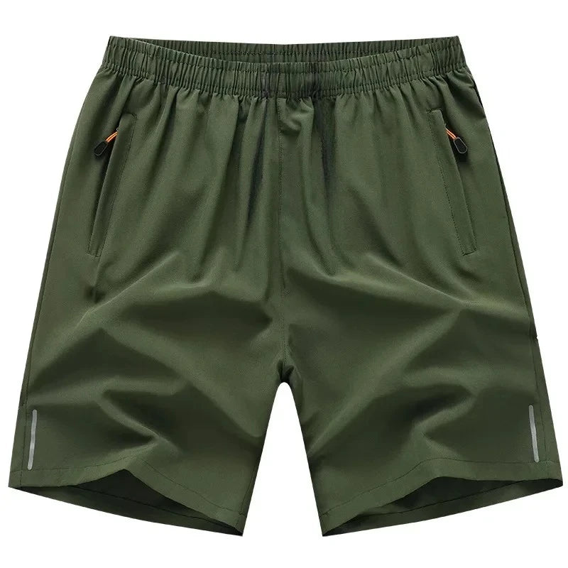 Shorts Masculinos de Verão Seda Gelada Corrida Academia Esporte Secagem Rápida Respirável Praia Fitness Jogging Casual Esportivo