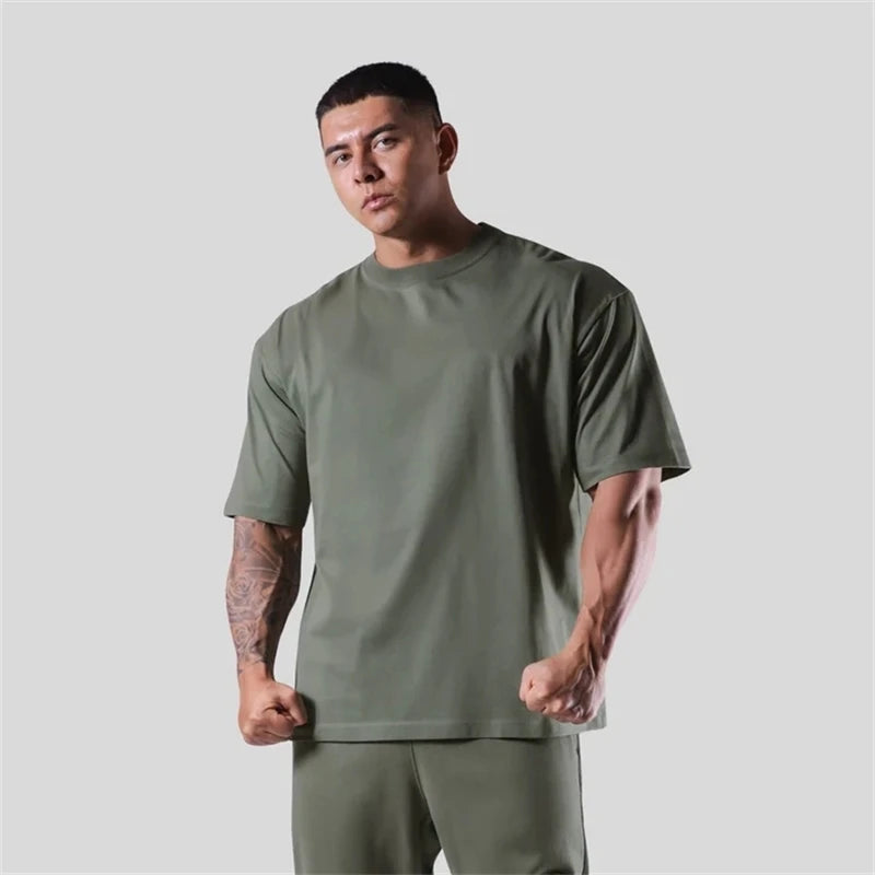 Camisa Esportiva Masculina de Algodão para Academia Japão e Reino Unido Camiseta de Corrida Masculina Manga Curta Camisetas de Treino para Homens Fitness Solta Tamanho Grande M-Xxxl
