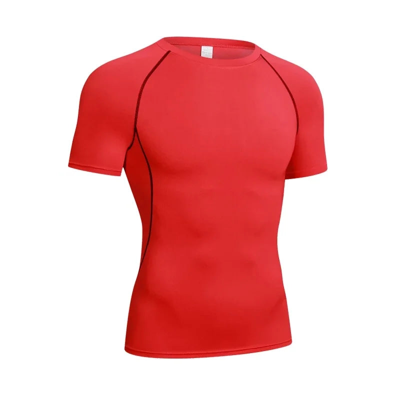 Camiseta Esportiva de Compressão Masculina Manga Longa Corrida Camisa Fitness Elástica Atlética Treino de Academia Esportiva Top