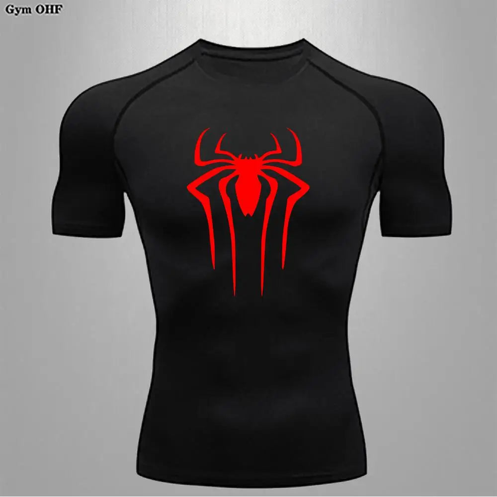 Camiseta Compressão Masculina Spider — Performance e Visual Único