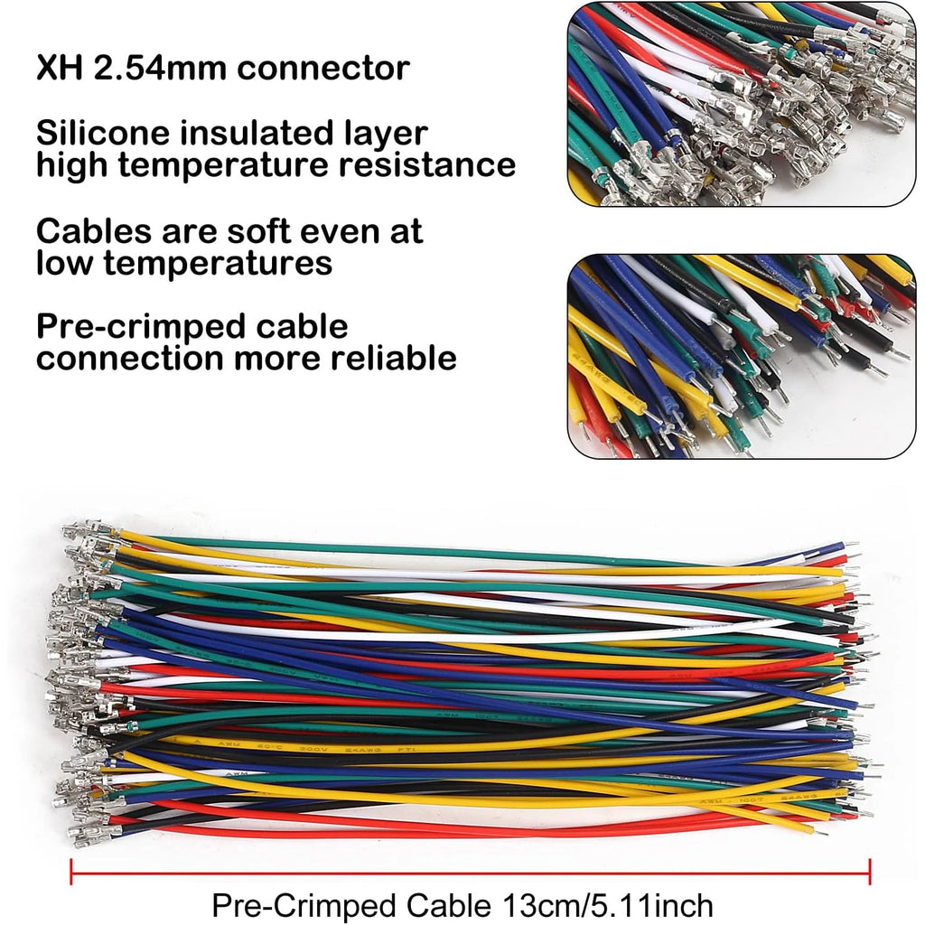 Kit de Conectores JST-XH 2,54mm Macho/Fêmea e Cabo