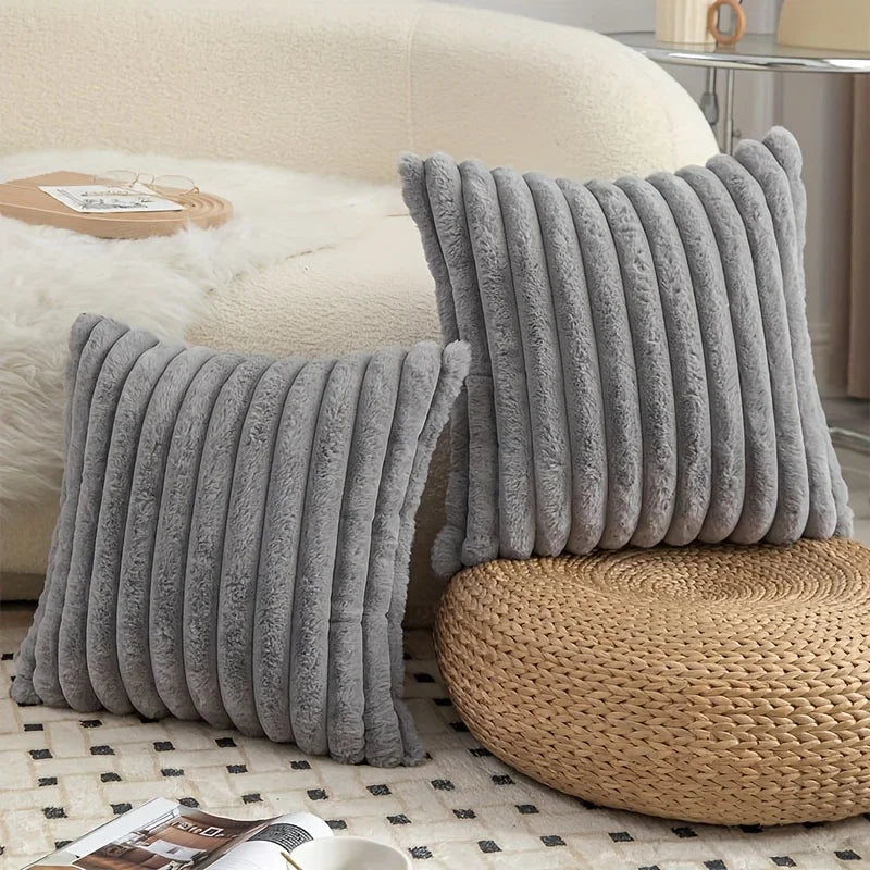 1pc Capa de Almofada de Veludo Cotelê Listrado, Almofada de Tecido Criativa para Sofá, Quarto, Carro, Decoração de Casa, Decoração de Ambiente