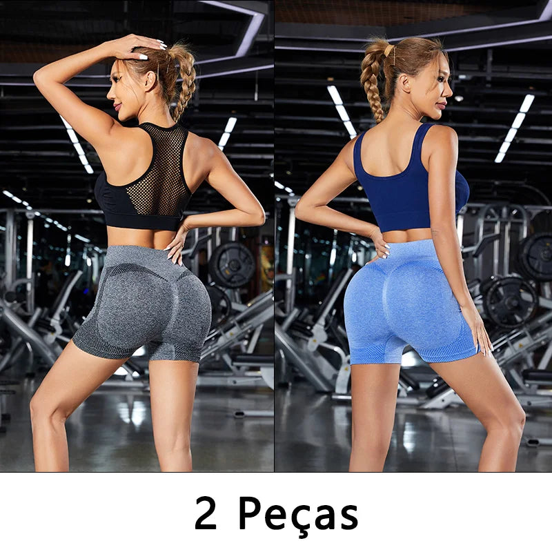 2 unidades, Shorts Esportivo Feminino, Shorts De Academia, Calça De Yoga Feminina Com Controle De Barriga E Bumbum