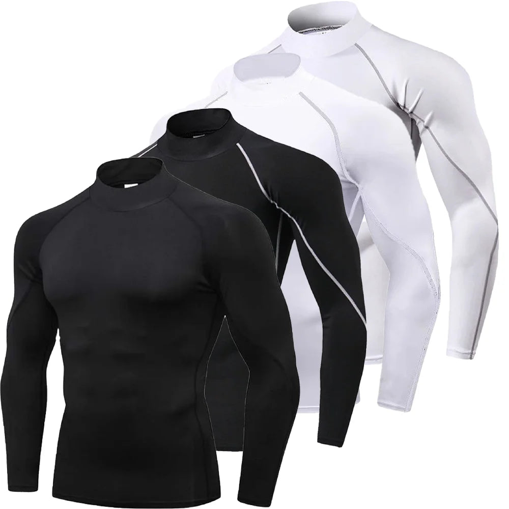 Camiseta Compressão Gola Alta Masculina — Suporte Total no Treino
