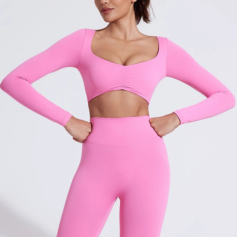 Top Cropped Manga Longa Feminino — Estilo e Performance no Treino