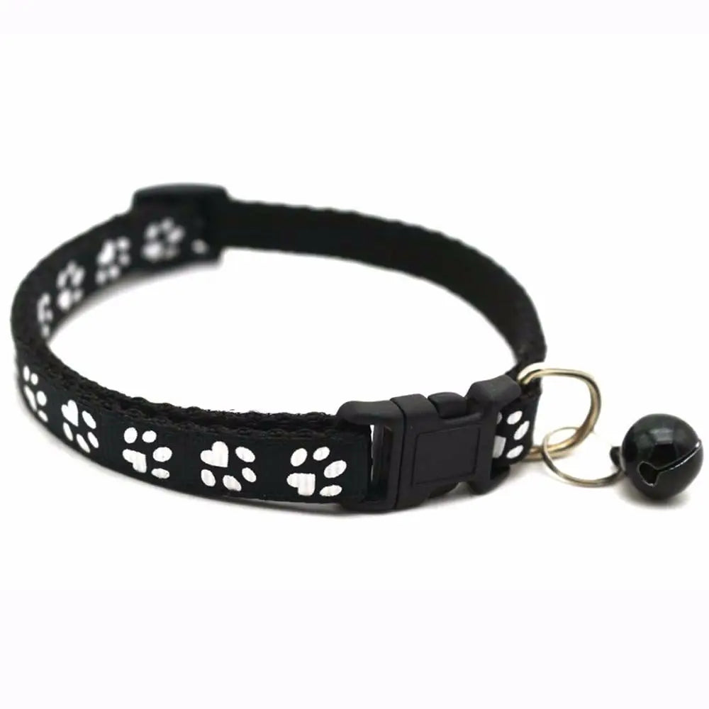 Small Lovely With Bell Easy Wear Cat Paw Print Pet Collar Pet Supplies Cat Necklace Grooming Accessories