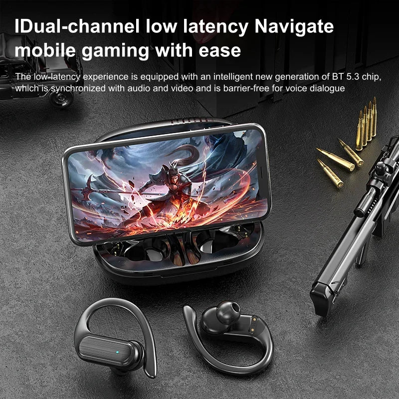 Para Fones de ouvido sem fio CB&JBL Bluetooth TWS A520 Fones de ouvido intra-auriculares Gancho de orelha Fone de ouvido para jogos Controle de toque esportivo com microfone