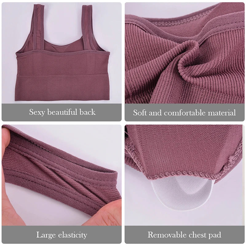 Sutiã Esportivo Respirável Anti-Suor Fitness Top Feminino Sem Costura Yoga Sutiã Shockproof Crop Top Push Up Sutiã Esportivo Top de Ginástica