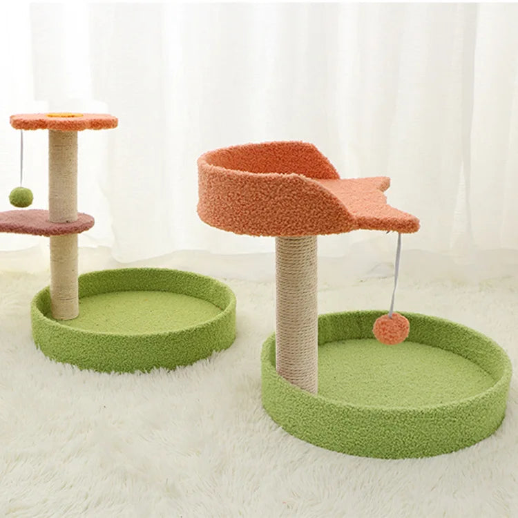 Pet colored cat climbing frame, cat nest, cat tree integrated villa grabbing board, large cat jumping platform shelf toy