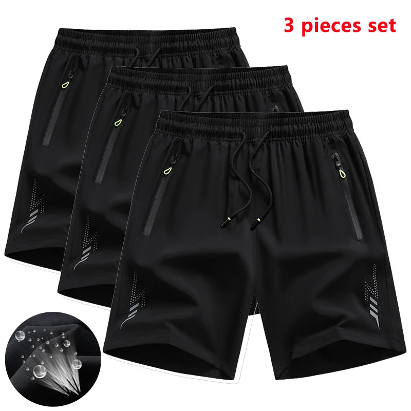 3 Peças Novos Shorts de Corrida Masculino Shorts Esportivos de Academia Secagem Rápida Treino Fitness Jogging Calças Curtas Masculino Shorts de Prancha de Verão