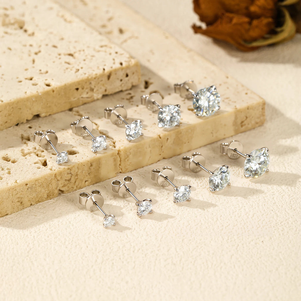 MODIAN 5 Sizes D Color Moissanite Earrings 925 Sterling Silver...