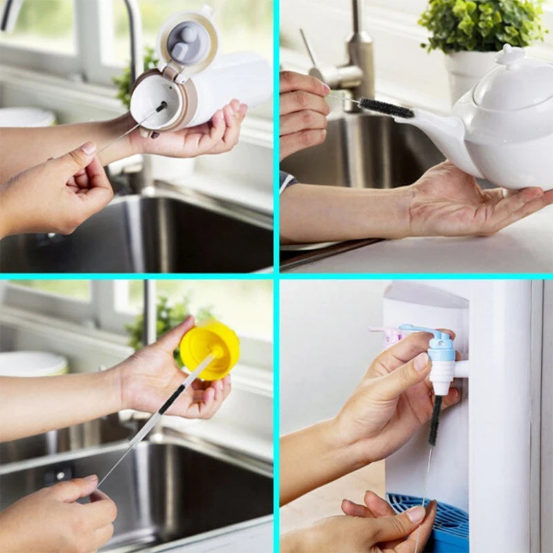 10 PEÇAS Cozinha Tudo para Conveniência Escova de Limpeza de Canudo Escova para Garrafas Limpeza de Mamadeiras Esponja Mágica para Limpeza Doméstica