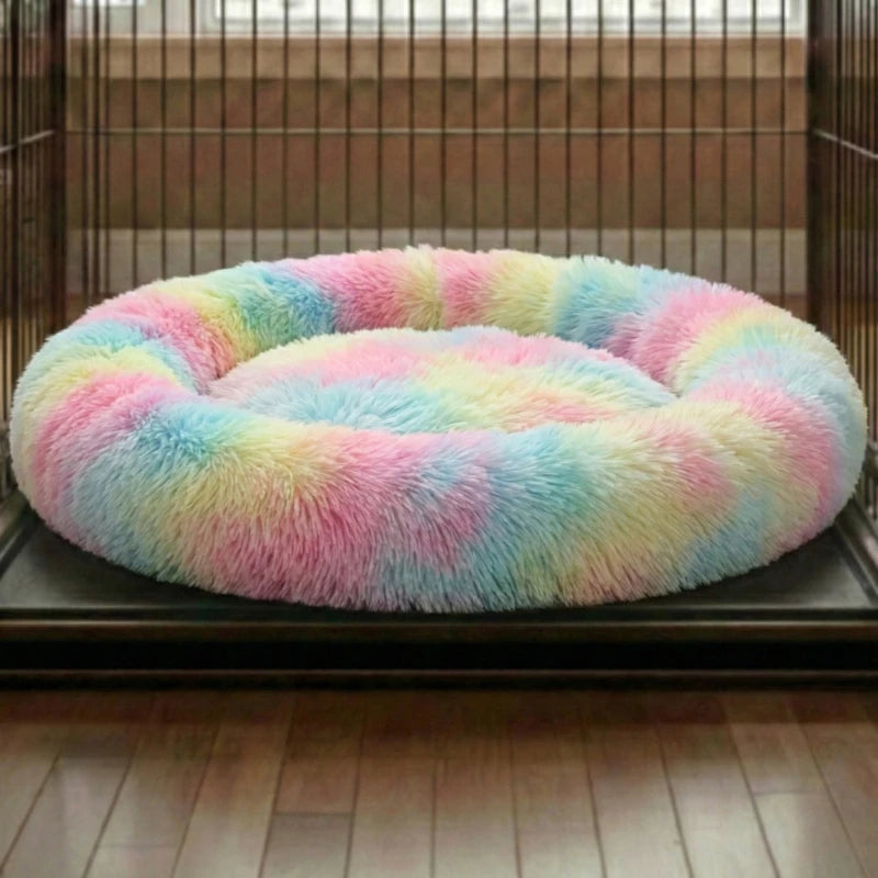 Calming Dog & Cat Bed with Extra Filling, conforms to your pet's body shape | Soft and fluffy like lying on a cloud | 9 colors