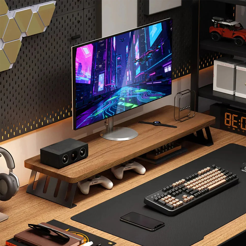 WonderNest Suporte de Mesa de Madeira para Dois Monitores