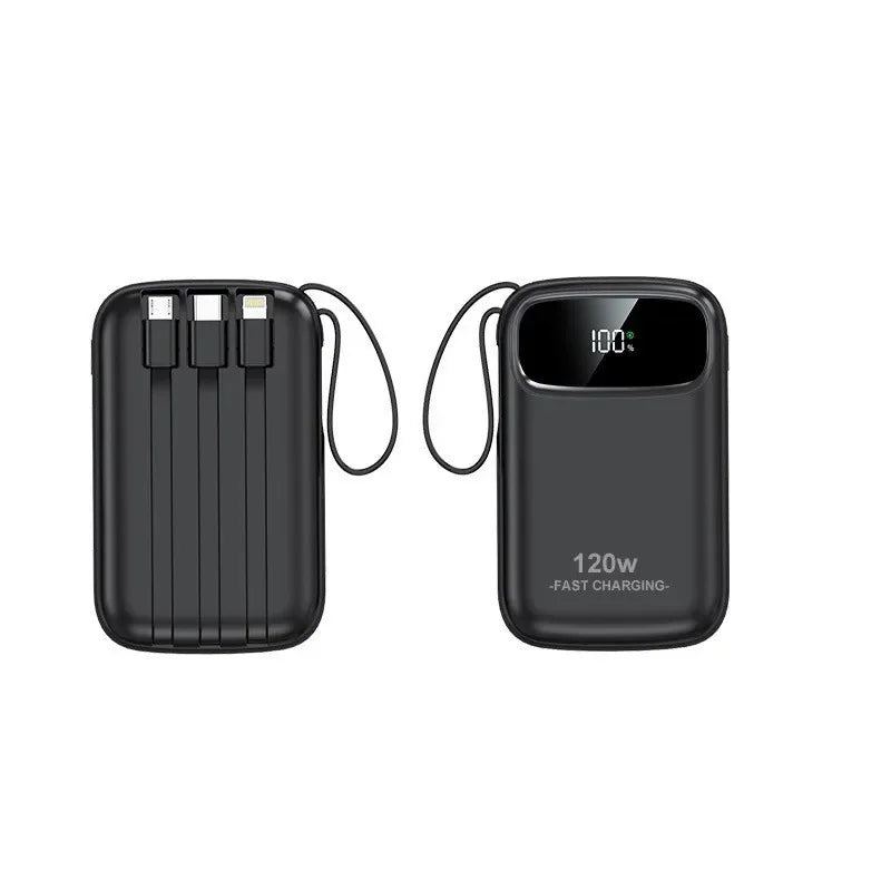 Power Bank 20000mAh 120W Super Fast Charging Large Capacity Cable