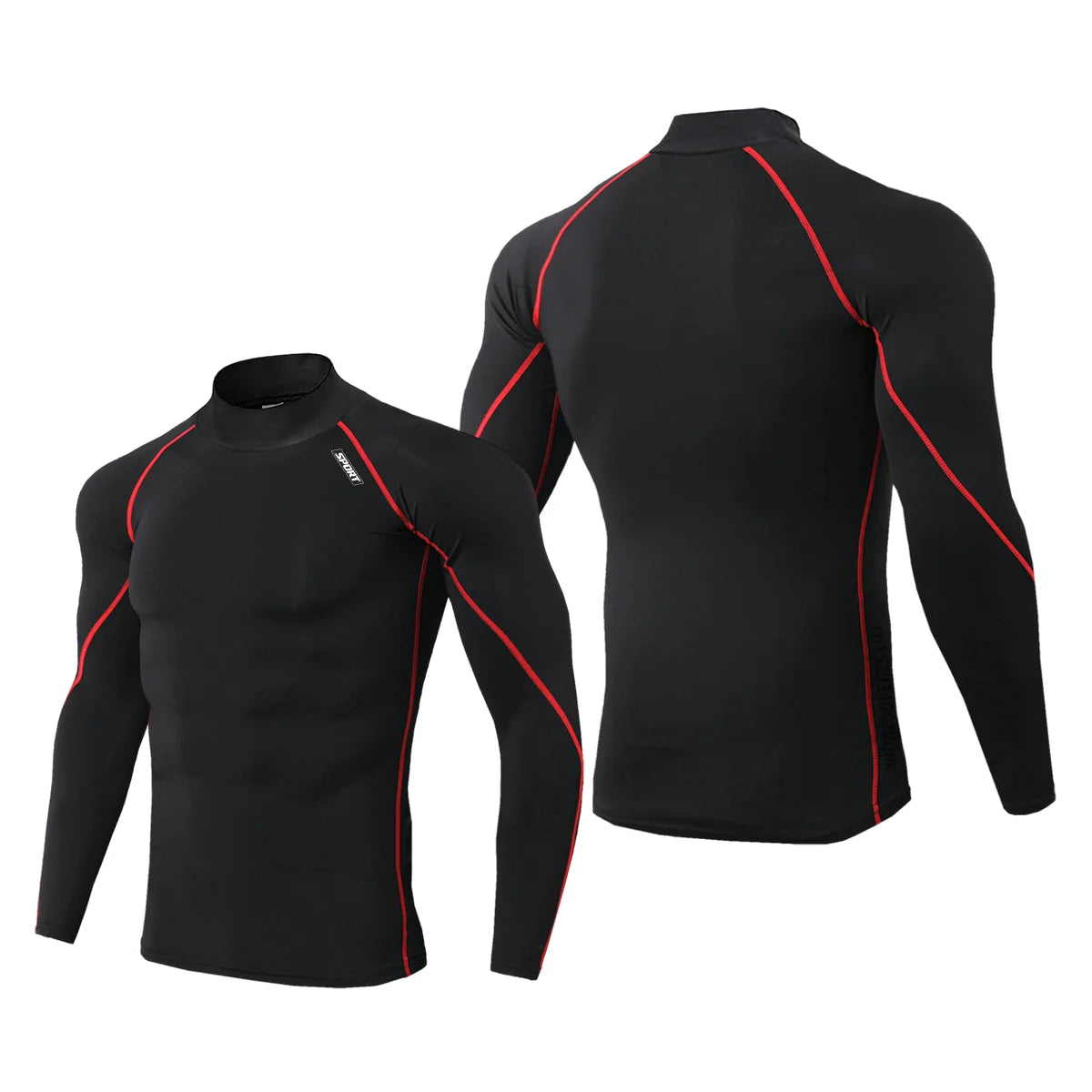Camiseta Esportiva de Compressão Masculina Manga Longa Corrida Camisa Fitness Elástica Atlética Treino de Academia Esportiva Top