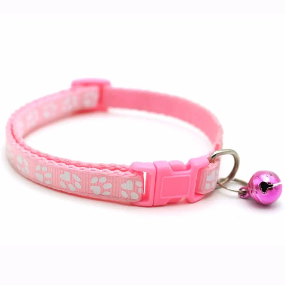 Small Lovely With Bell Easy Wear Cat Paw Print Pet Collar Pet Supplies Cat Necklace Grooming Accessories