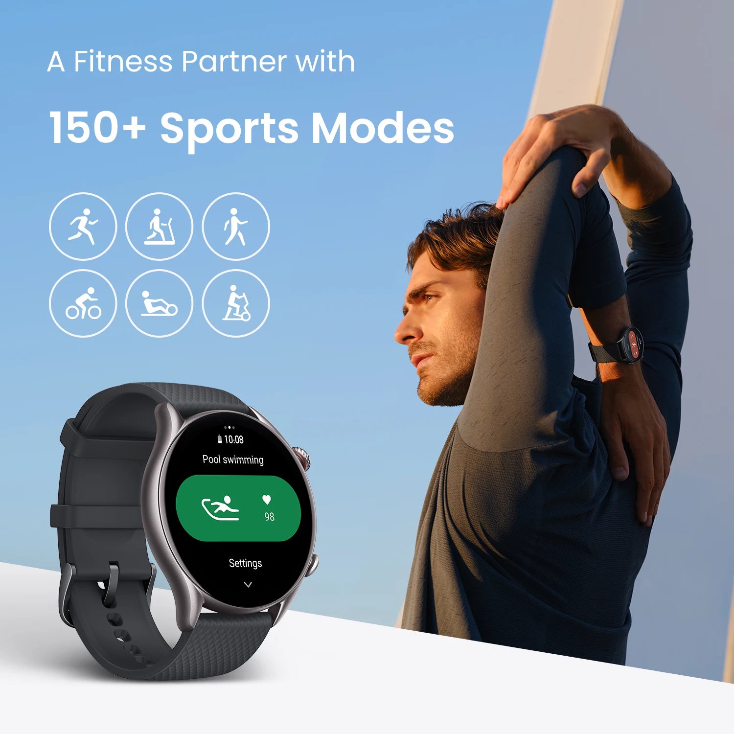 Amazfit GTR 4 AMOLED Zepp OS GPS 12-Day Battery 46mm