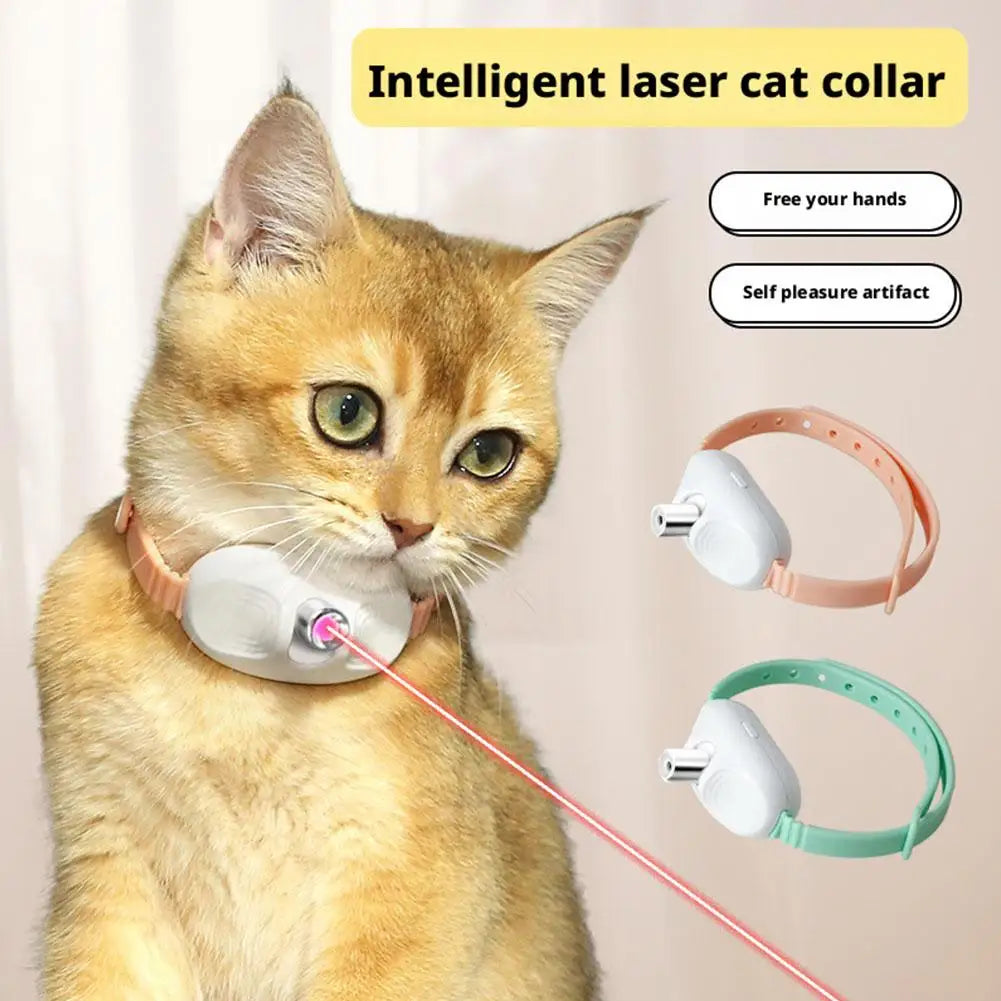 Coleira Inteligente de Brinquedo Laser para Gatos Recarregável Infravermelho Automático Interativo para Aliviar Ansiedade Suprimentos para Animais de Estimação