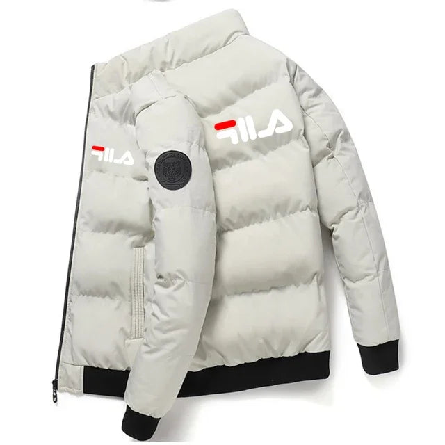 Jaqueta casual masculina de inverno e outono, curta, grossa e quente, corta-vento, com zíper, estampada, M-5XL