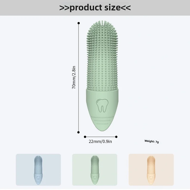 Escova de Dedo para Dentes de Cães, Escova de Dedo para Limpeza 360° para Cães, Escova de Dedo de Silicone de Grau Alimentício para Cães e Gatos Cuidado Dental