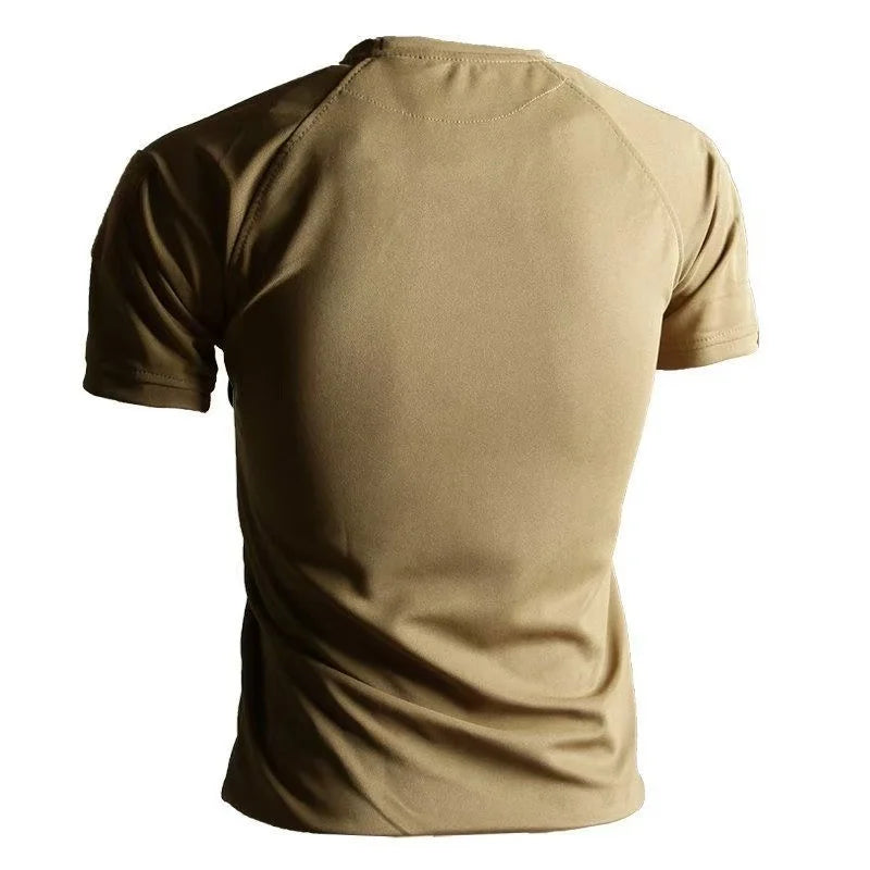 Camisetas Militares Táticas Masculinas de Verão Secagem Rápida Respiráveis Elásticas para Caminhada Camping Escalada Esportes Academia