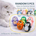 Set of 5 Wobbling Toys for Indoor Cats Designed To Roll Back Upright for Cat Enrichment