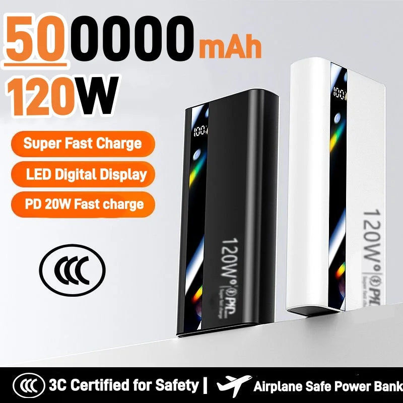 Power Bank 500000mAh 120W Fast Charging Large Capacity Long Endurance