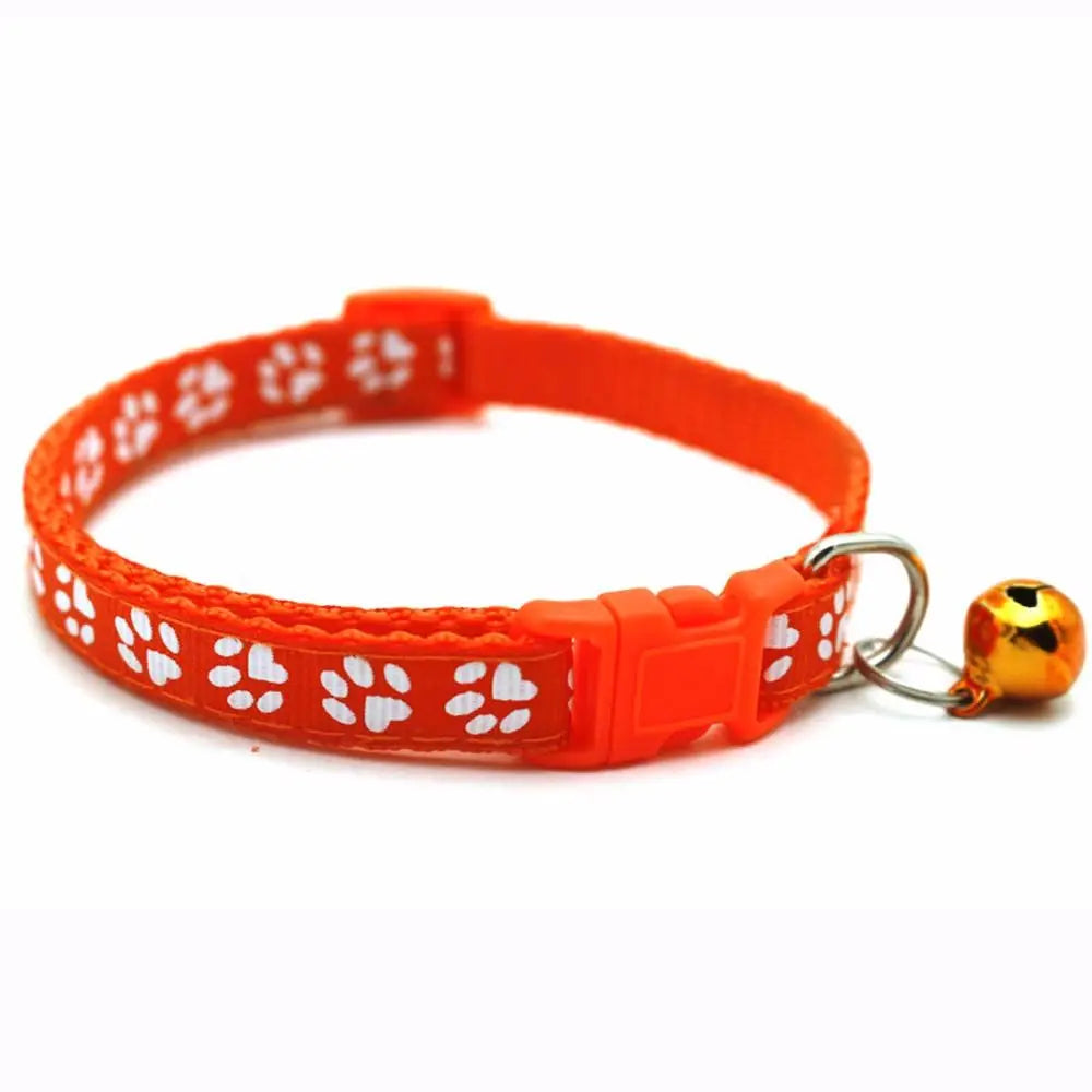Small Lovely With Bell Easy Wear Cat Paw Print Pet Collar Pet Supplies Cat Necklace Grooming Accessories