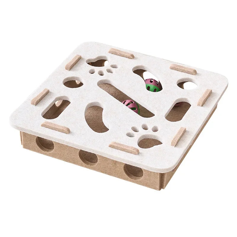 Brinquedo de Quebra-Cabeça para Gatos, Caixa de Feltro para Quebra-Cabeça, Brinquedo para Exercitar Gatos com Bolinha, Esporte Interno, Entretenimento, Brinquedos de Caça para Gatos Internos