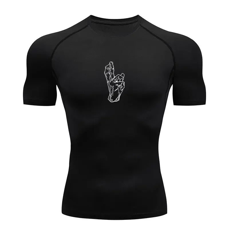 Camiseta de Compressão Anime Jujutsu Kaisen Masculina Fitness Academia Esporte Corrida Rashguard Blusa Camisa Secagem Rápida Manga Curta