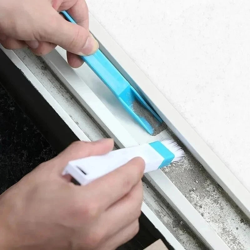 Escova de Limpeza para Fendas de Janela Ferramenta de Limpeza Multifuncional Escova para Ranhuras de Janelas Teclado Cantos Frestas Pá de Pó Limpeza de Trilhos