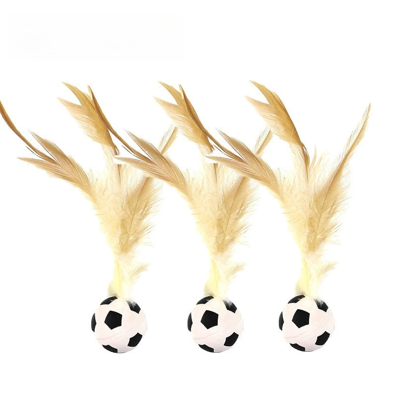 Cat interactive self fun ball, toy indoor feather bouncing ball, high rebound pet flutter ball, pet accessories