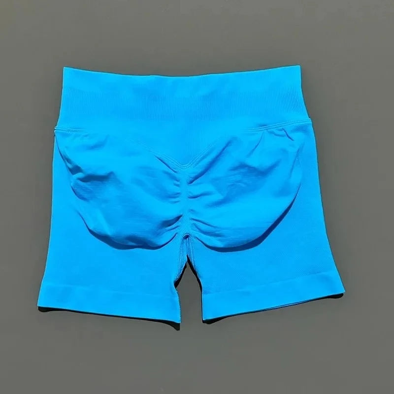 Conjuntos de Academia Femininos 2 Peças Impacto Sem Costura Fitness Yoga Roupa Esportiva Halter Top Shorts Roupa de Treino Corrida Roupa de Academia