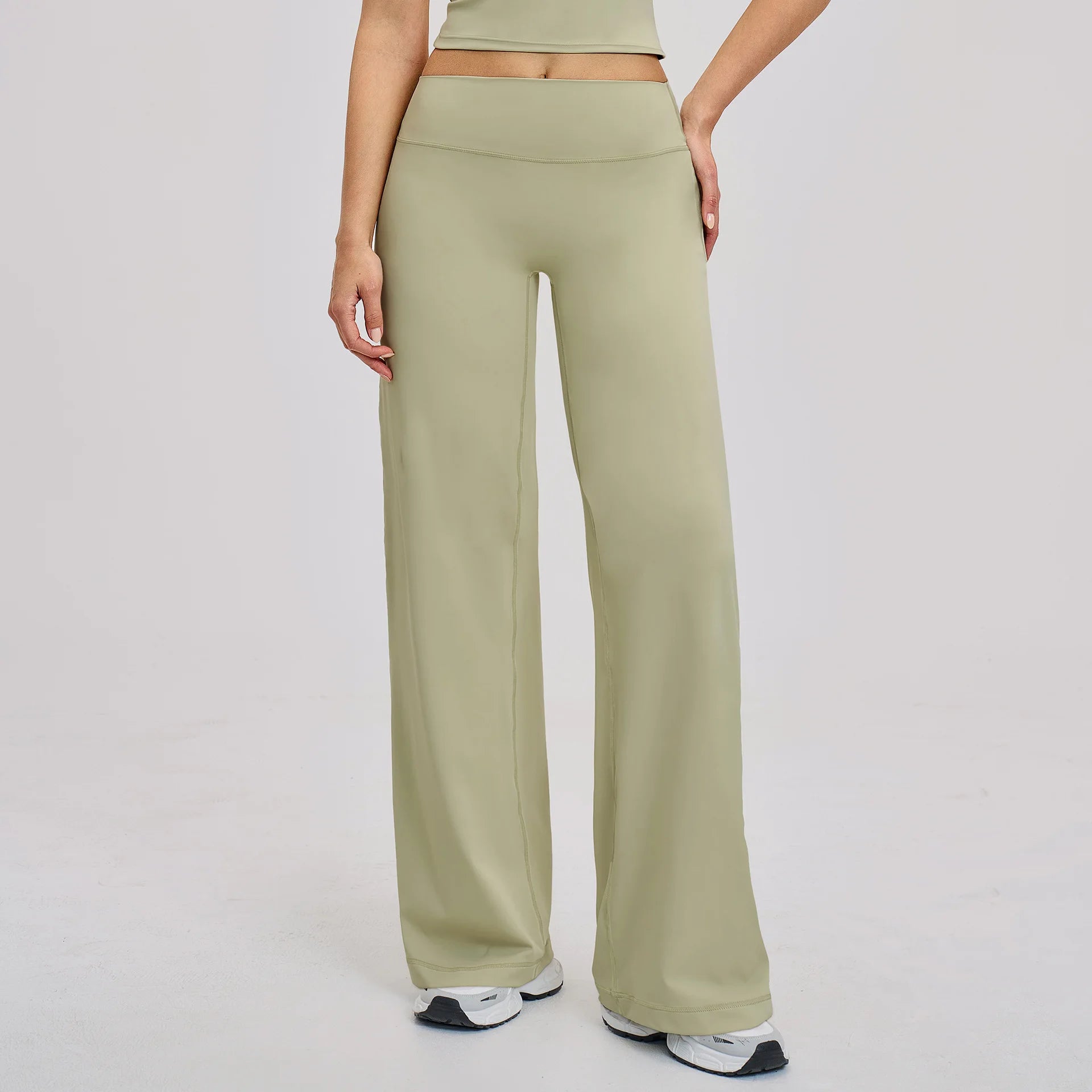 Yoga Pants Women Straight Leg Bottoms Women's Mid-Waist Fitness Pants Gym Leggings Naked Feel Pilates Running Sports Trousers