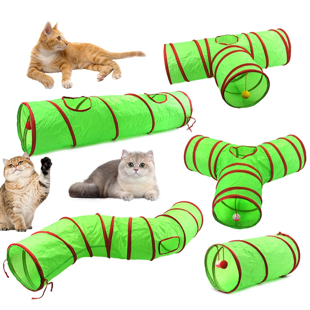 Túnel de Gato de Natal Artigos para Pets Brinquedo Divertido Túnel Tubo para Gato Brinquedos Dobráveis para Gatos Treinamento de Pets Interativo
