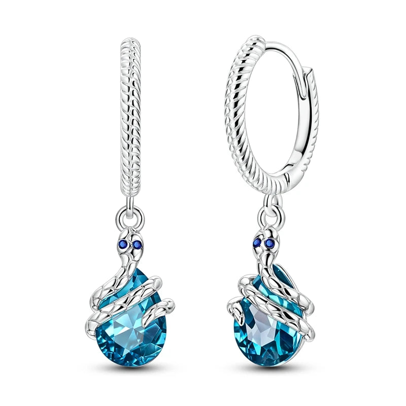 Orstarry 925 Sterling Silver Crystal Circular Eardrops Drop Earrings Women Earrings Charm Fashion Versatile Party Jewelry Gifts
