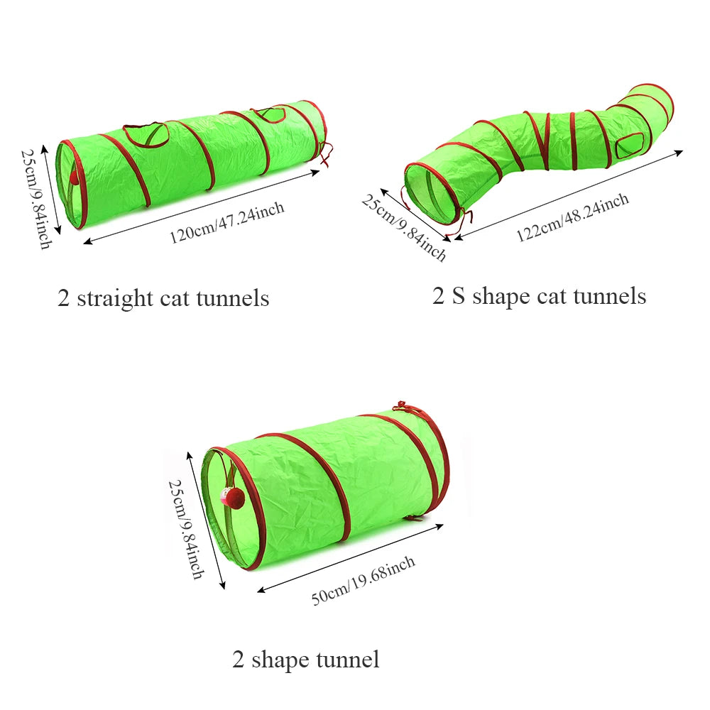 Túnel de Gato de Natal Artigos para Pets Brinquedo Divertido Túnel Tubo para Gato Brinquedos Dobráveis para Gatos Treinamento de Pets Interativo