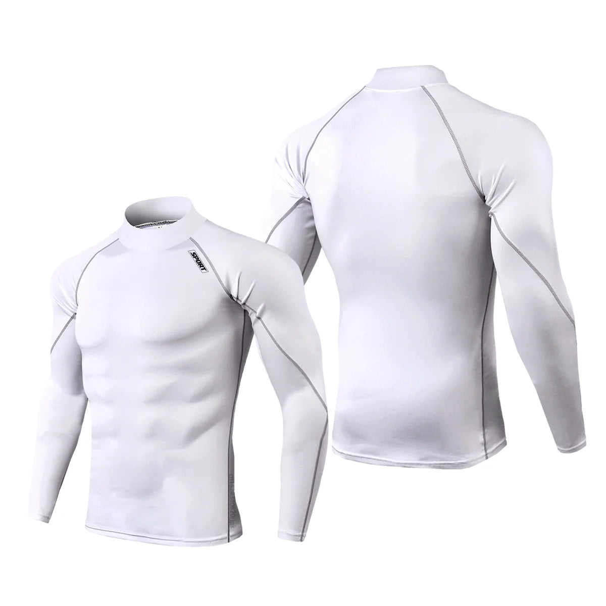 Camiseta Esportiva de Compressão Masculina Manga Longa Corrida Camisa Fitness Elástica Atlética Treino de Academia Esportiva Top