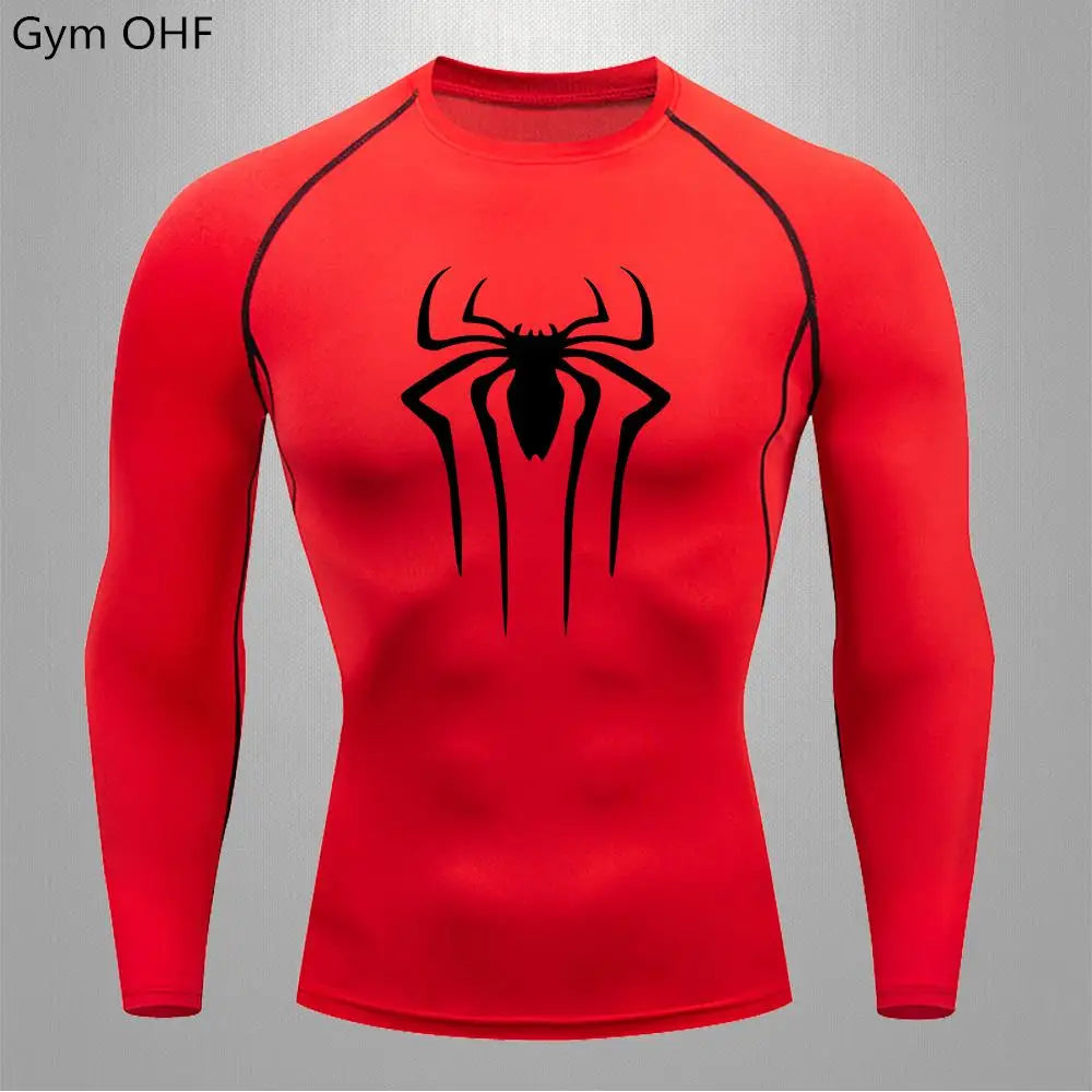 Camiseta Compressão Masculina Spider — Performance e Visual Único