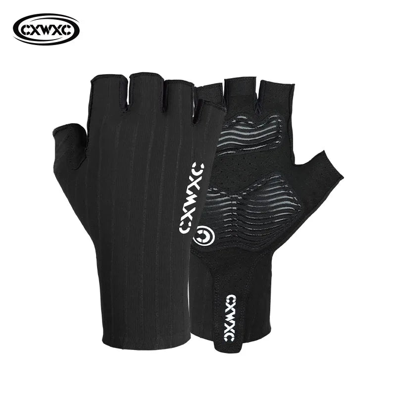 Luvas de Ciclismo Meio Dedo Cxwxc Masculino Feminino Respirável Antiderrapante Luva Fitness Esporte Treino Com Proteção Estendida de Punho