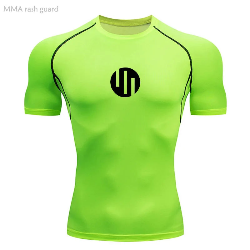 Camisa de Compressão Manga Longa Masculina para Corrida Treino Academia Esportes Roupa Íntima de Secagem Rápida Antissuor Protetor Solar Segunda Pele Masculina