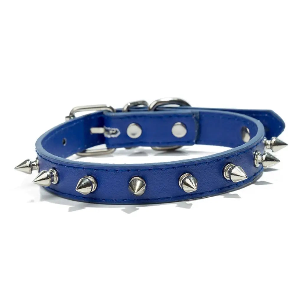 Pet Products Leather Cat Dog Collar Cool Adjustable Pet Necklace Exquisite Colorful Pet Spiked Studded Collars Cats