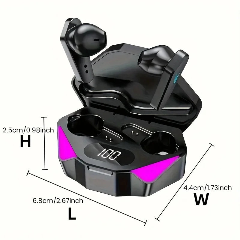 Fones de ouvido Bluetooth sem fio X15 TWS com tela LED para jogadores com microfone Fones de ouvido sem fio com cancelamento de ruído