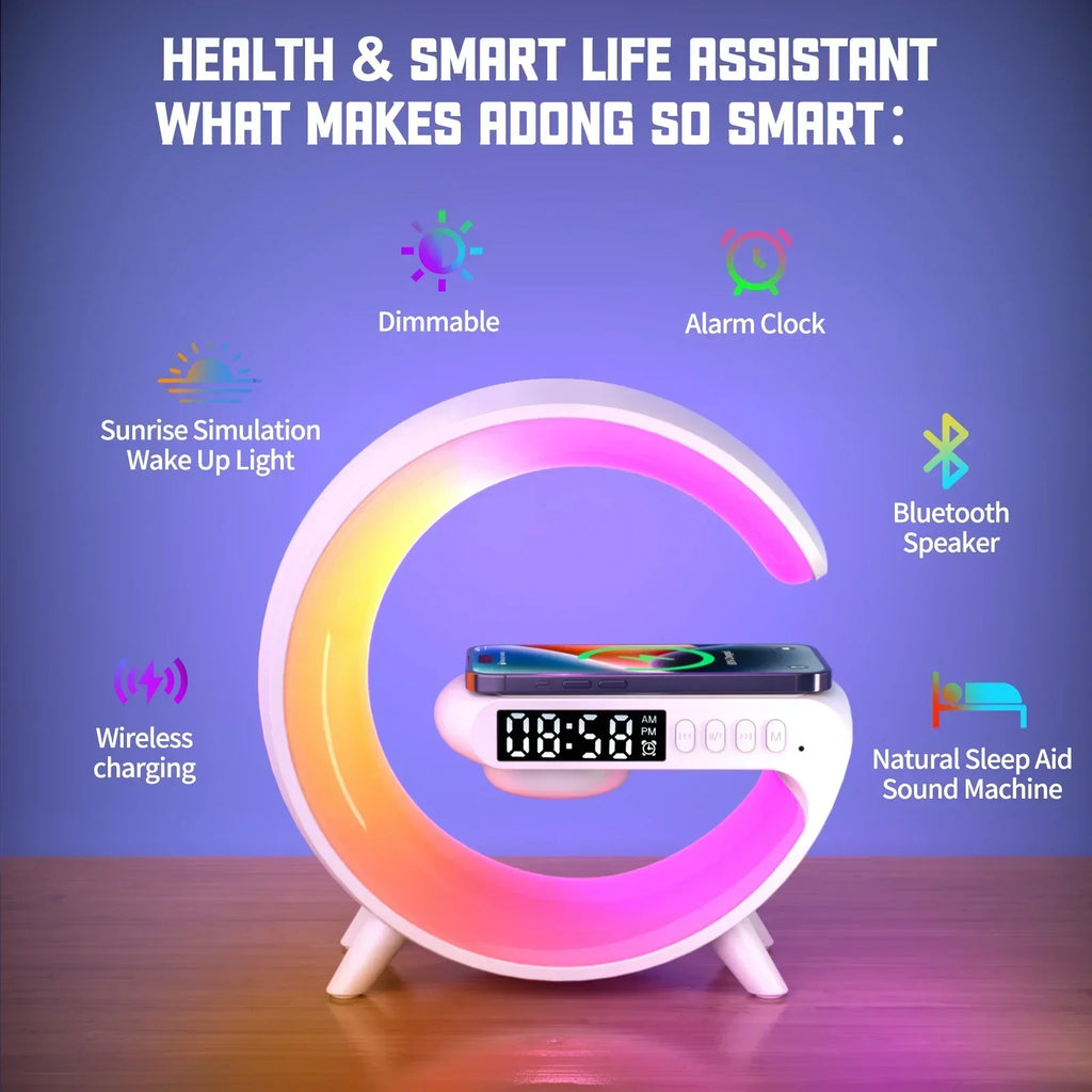 Caixa de Som Despertador Bluetooth RGB Multifuncional WonderNest