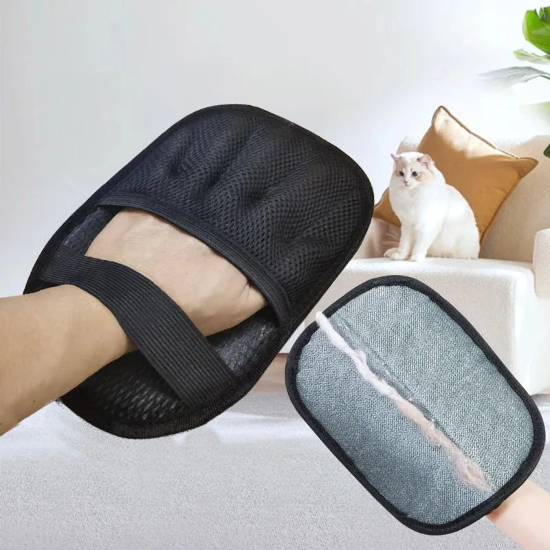 Luvas de Remoção de Pelos de Animais Atualizadas para Limpeza de Ar, Luva de Dedo para Tosar Animais, Reutilizável, para Limpeza de Pelos de Gato e Cachorro em Sofás e Carpetes